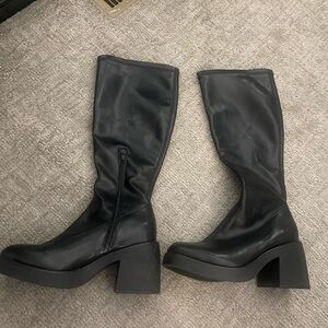 Black chunky boots
